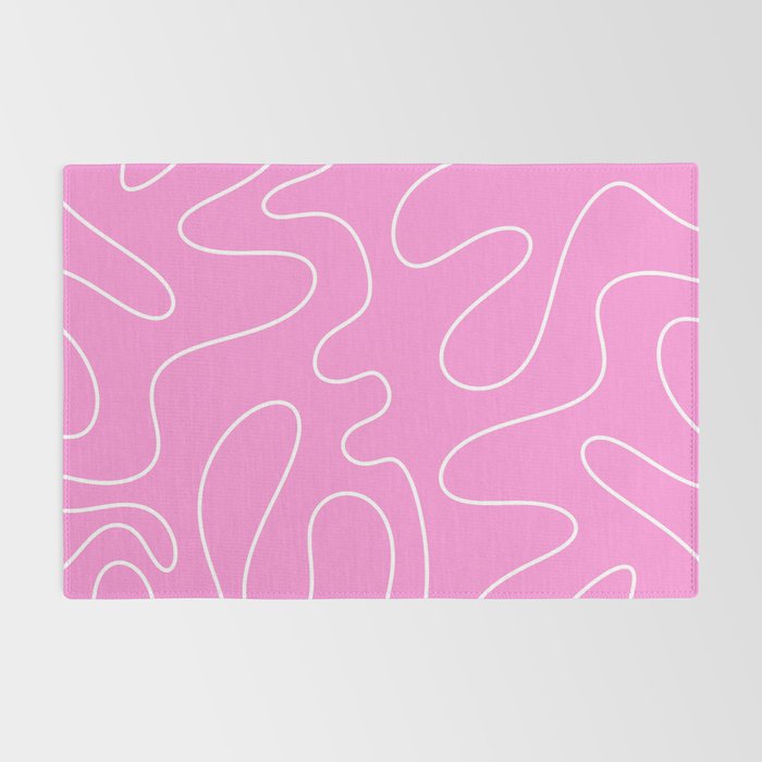 Bubblegum Pink Squiggle Abstract Pattern Rug Gallery Image 2