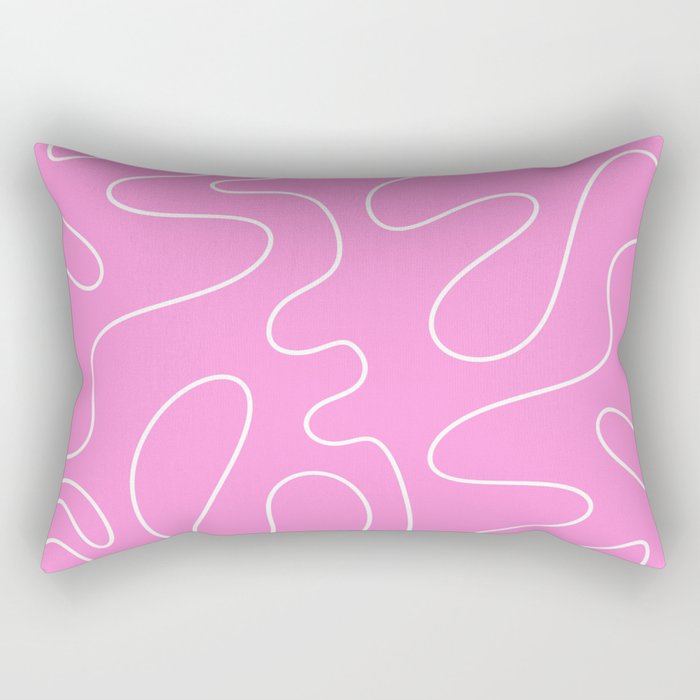 Bubblegum Pink Squiggle Abstract Pattern Rectangular Pillow Gallery Image 1