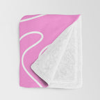 Bubblegum Pink Squiggle Abstract Pattern Throw Blanket Gallery Image 3