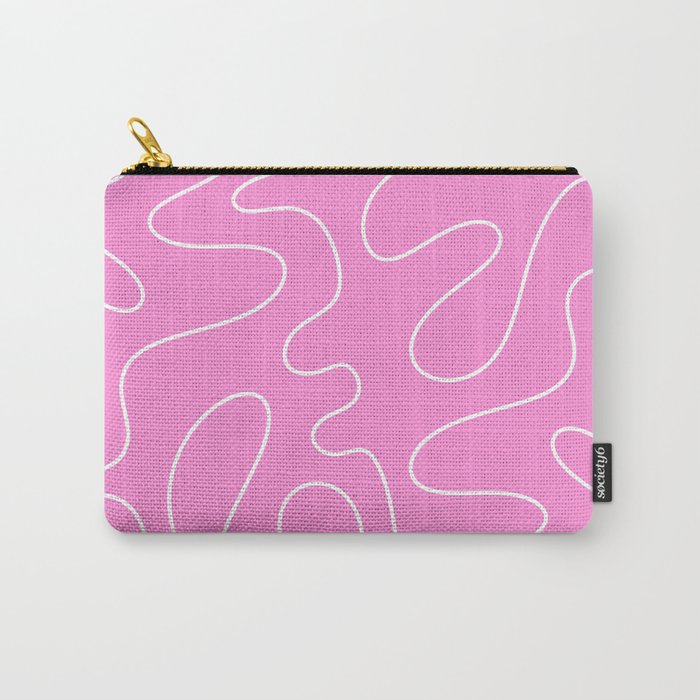 Bubblegum Pink Squiggle Abstract Pattern Carry All Pouch Gallery Image 1