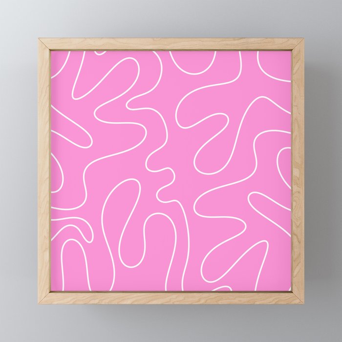 Bubblegum Pink Squiggle Abstract Pattern Mini Art Print Gallery Image 1