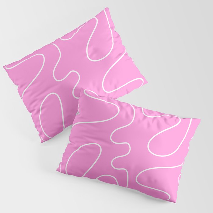 Bubblegum Pink Squiggle Abstract Pattern Pillow Sham Gallery Image 3