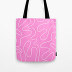 Bubblegum Pink Squiggle Abstract Pattern Tote Bag Gallery Image 1