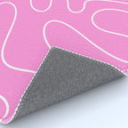 Bubblegum Pink Squiggle Abstract Pattern Rug Gallery Image 4