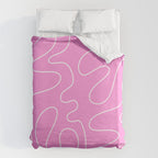 Bubblegum Pink Squiggle Abstract Pattern Duvet Cover Gallery Image 6