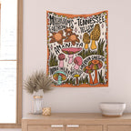 Mushrooms of Tennessee Wall Tapestry Gallery Image 2
