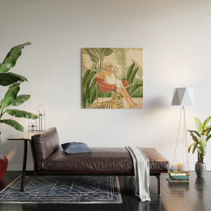 The Lady and the Tiger II Wood Wall Art Gallery Image 2