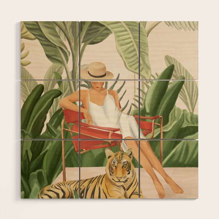 The Lady and the Tiger II Wood Wall Art Gallery Image 1