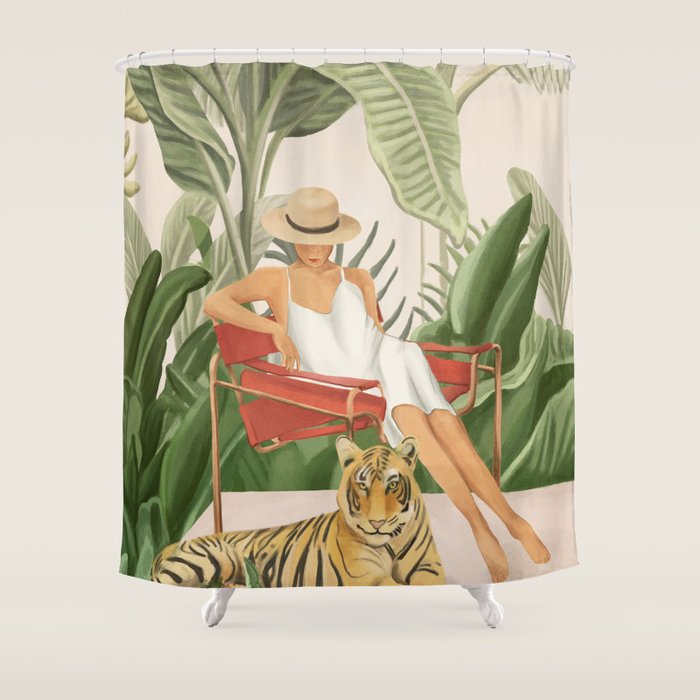 The Lady and the Tiger II Shower Curtain Gallery Image 1