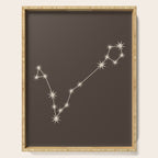 Pisces Zodiac Star Constellation Line Art Coffee Brown Serving Tray Gallery Image 1