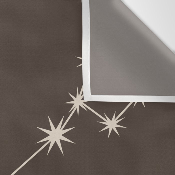 Pisces Zodiac Star Constellation Line Art Coffee Brown Wall Tapestry Gallery Image 3