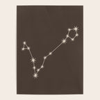 Pisces Zodiac Star Constellation Line Art Coffee Brown Poster Gallery Image 4