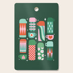 Retro Christmas Coffee Thermoses - Green Cutting Board Gallery Image 1