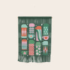 Retro Christmas Coffee Thermoses - Green Wall Hanging Gallery Image 1