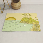 california surf view swamis // retro surf art by surfy birdy Rug Gallery Image 1