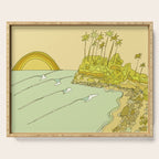 california surf view swamis // retro surf art by surfy birdy Serving Tray Gallery Image 1