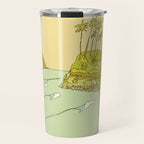 california surf view swamis // retro surf art by surfy birdy Travel Mug Gallery Image 1