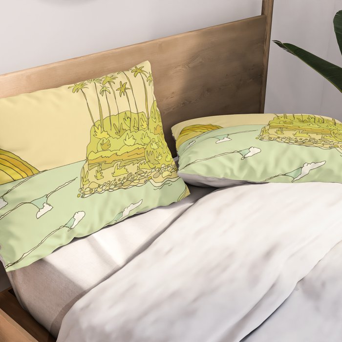 california surf view swamis // retro surf art by surfy birdy Pillow Sham Gallery Image 2