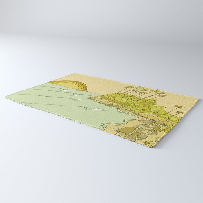 california surf view swamis // retro surf art by surfy birdy Rug Gallery Image 3