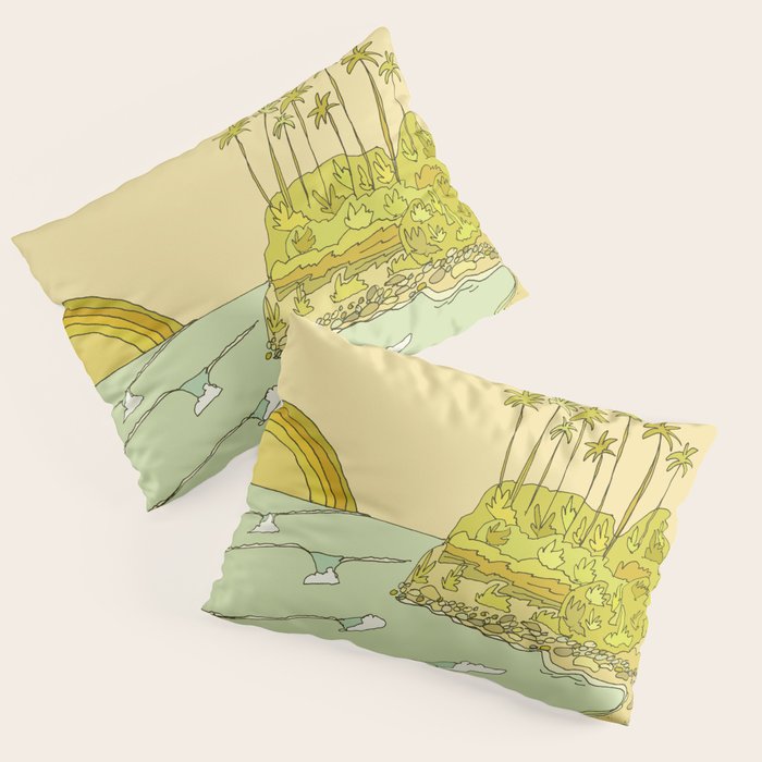 california surf view swamis // retro surf art by surfy birdy Pillow Sham Gallery Image 3