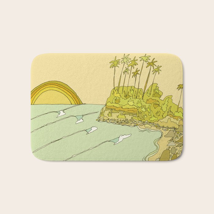 california surf view swamis // retro surf art by surfy birdy Bath Mat Gallery Image 1