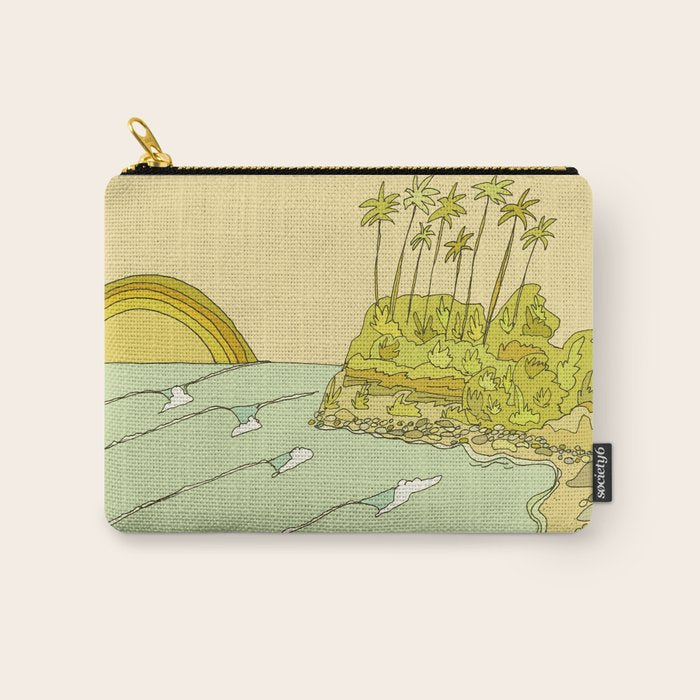 california surf view swamis // retro surf art by surfy birdy Carry All Pouch Gallery Image 1