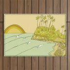 california surf view swamis // retro surf art by surfy birdy Outdoor Rug Gallery Image 1