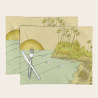 california surf view swamis // retro surf art by surfy birdy Placemat Gallery Image 1