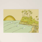 california surf view swamis // retro surf art by surfy birdy Welcome Mat Gallery Image 1