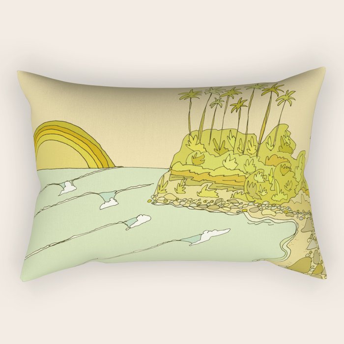california surf view swamis // retro surf art by surfy birdy Rectangular Pillow Gallery Image 2