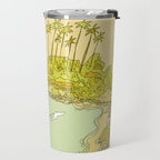 california surf view swamis // retro surf art by surfy birdy Travel Mug Gallery Image 2