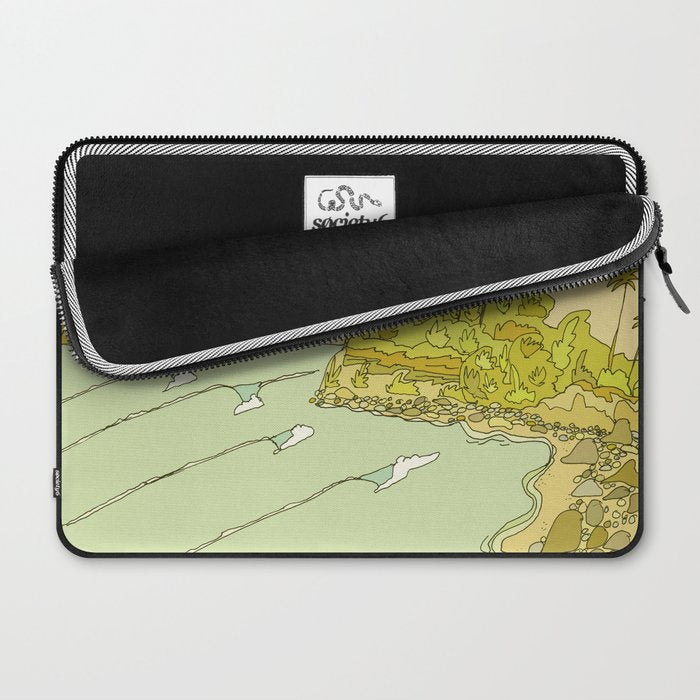 california surf view swamis // retro surf art by surfy birdy Laptop Sleeve Gallery Image 2