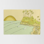 california surf view swamis // retro surf art by surfy birdy Rug Gallery Image 2