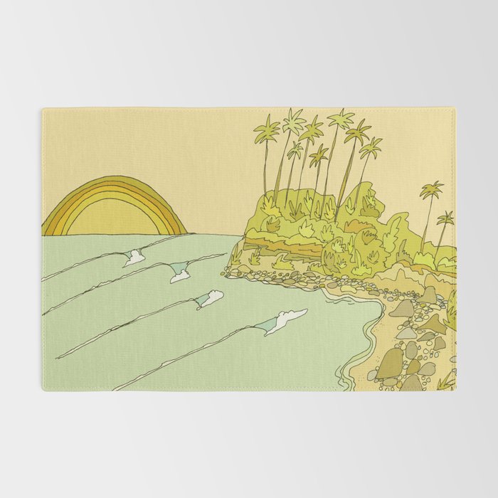 california surf view swamis // retro surf art by surfy birdy Rug Gallery Image 2
