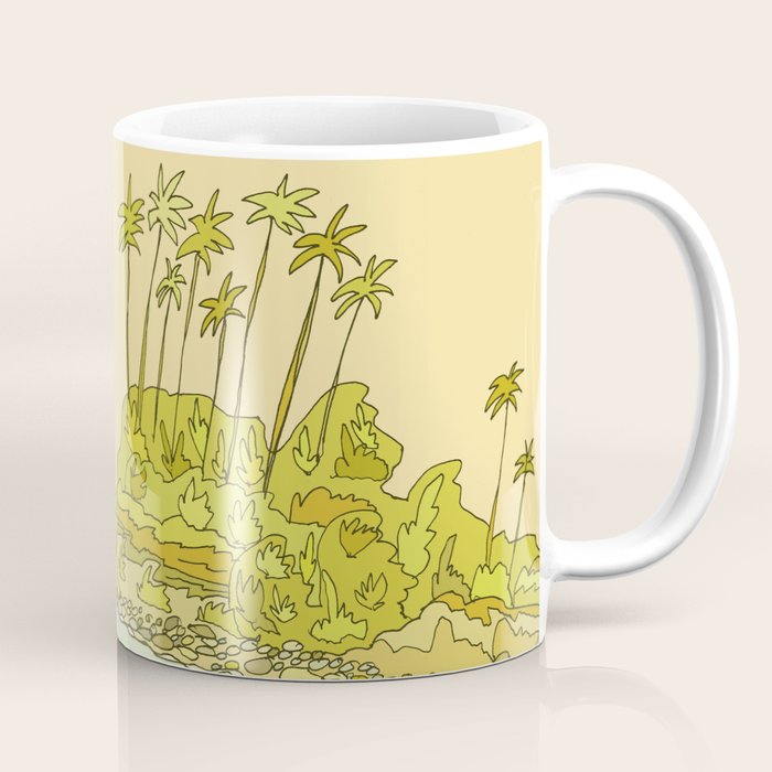 california surf view swamis // retro surf art by surfy birdy Coffee Mug Gallery Image 1