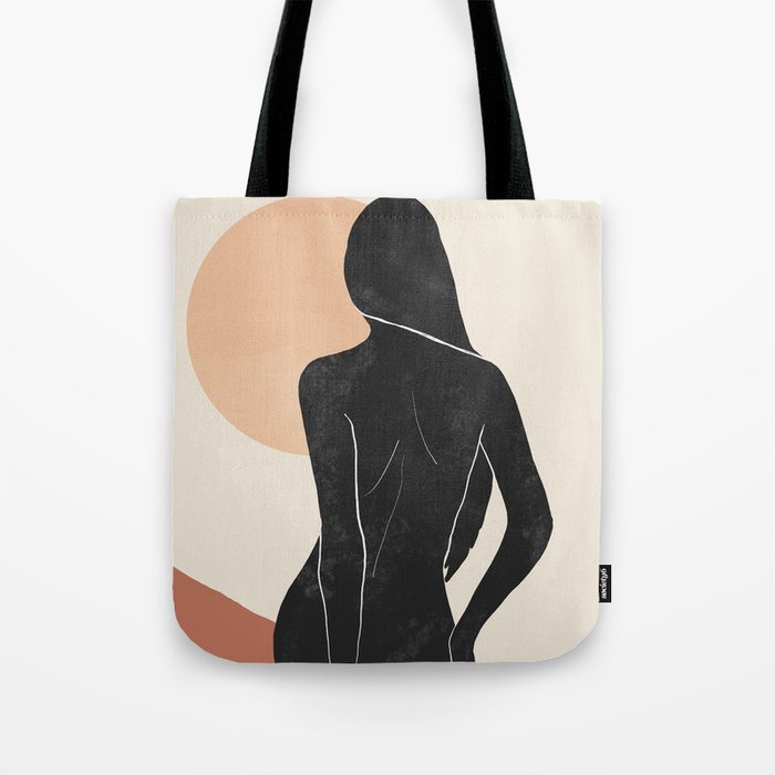 Minimal Abstract Art Nude Woman Tote Bag Gallery Image 1