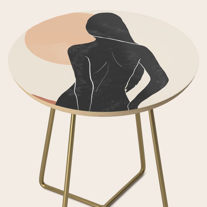 Minimal Abstract Art Nude Woman Side Table Gallery Image 2