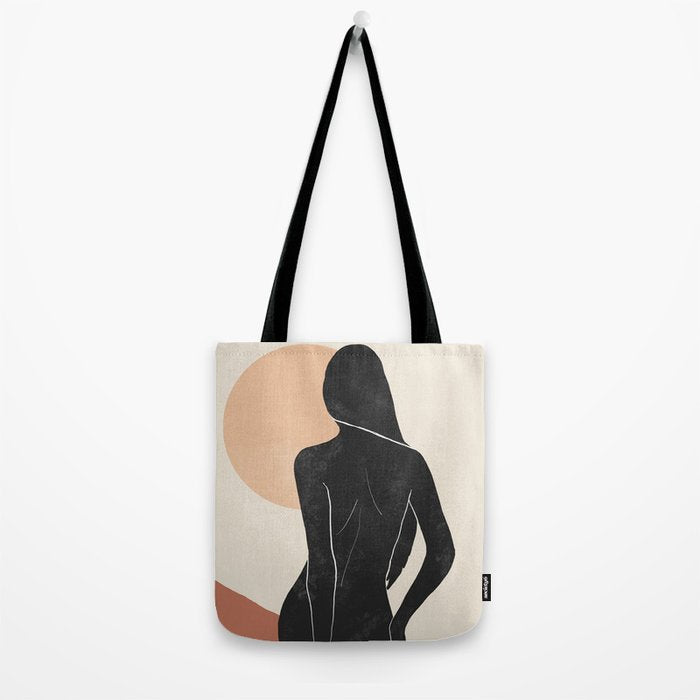 Minimal Abstract Art Nude Woman Tote Bag Gallery Image 2
