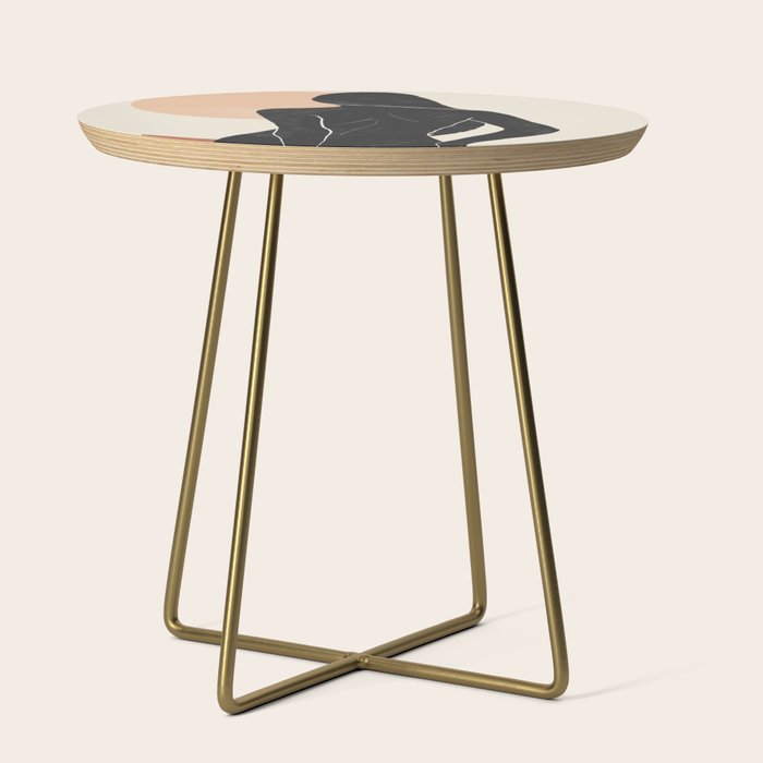 Minimal Abstract Art Nude Woman Side Table Gallery Image 1