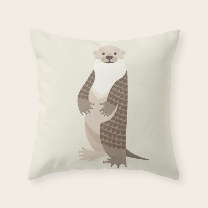 Whimsical Otter Throw Pillow Gallery Image 6