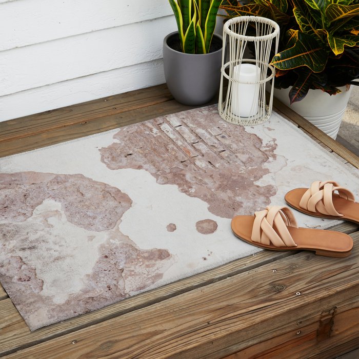 Exposed Brick Under Concrete Wall Outdoor Rug Gallery Image 2