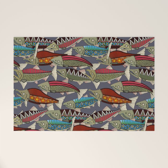 Alaskan salmon dusk Welcome Mat Gallery Image 1