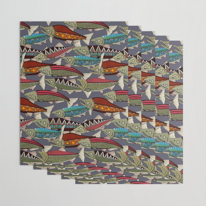 Alaskan salmon dusk Wrapping Paper Gallery Image 3