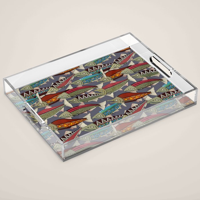 Alaskan salmon dusk Acrylic Tray Gallery Image 1