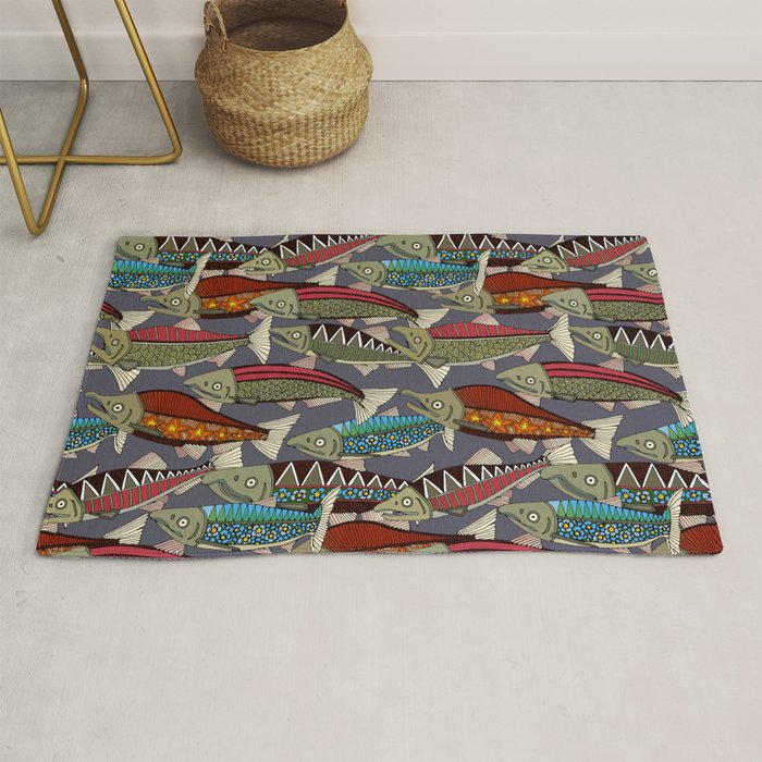 Alaskan salmon dusk Rug Gallery Image 1