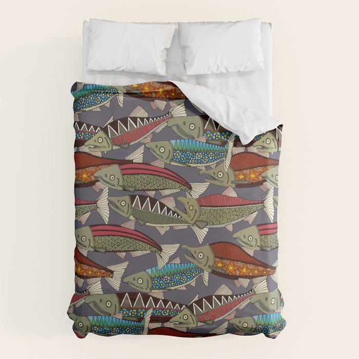 Alaskan salmon dusk Duvet Cover Gallery Image 6