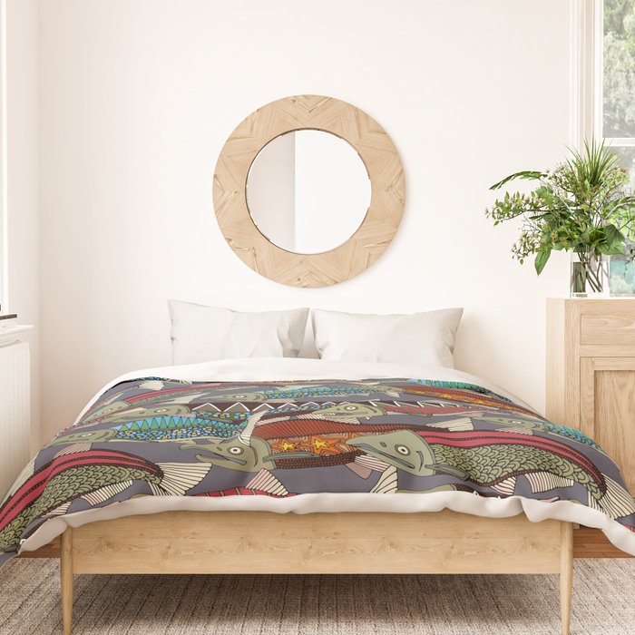 Alaskan salmon dusk Duvet Cover Gallery Image 3