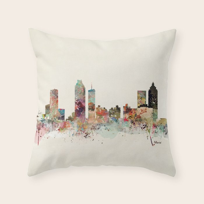 atlanta georgia skyline Throw Pillow Gallery Image 6
