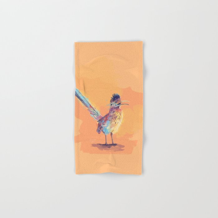 Desert Song - Roadrunner Illustration Bath Towel Gallery Image 1