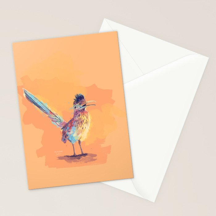 Desert Song - Roadrunner Illustration Stationery Card Gallery Image 2